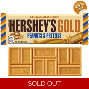 Hershey's Gold Peanuts & Pretzels 39g Hersheys Pretzel Bar